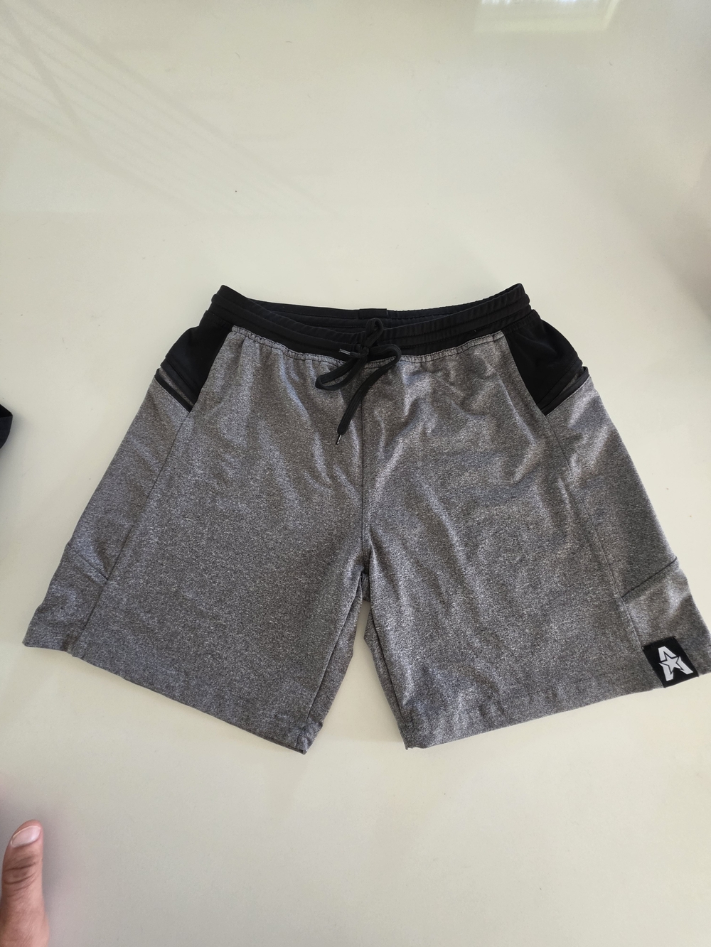 Champs Men's Gray Athletic Drawstring Shorts with Black Waistband